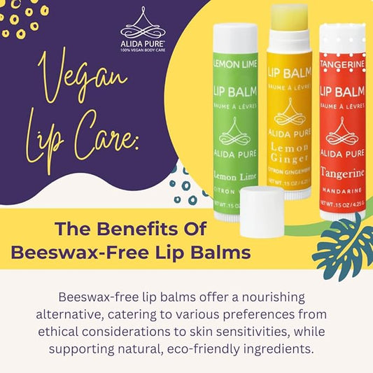 Lemon Ginger Lip Balm Collection, Vegan Lips,