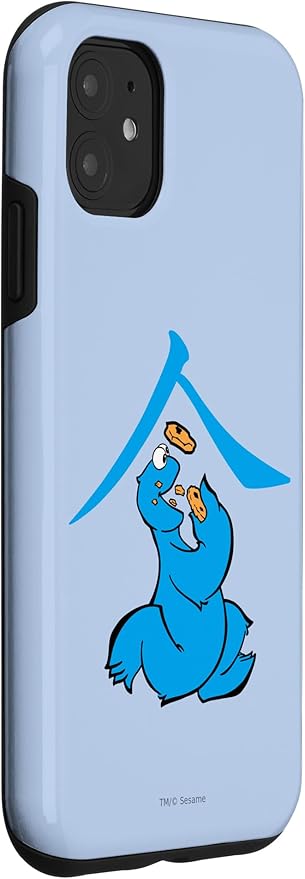 iPhone 11 Sesame Street Cookie Monster Eat in Kanji Case