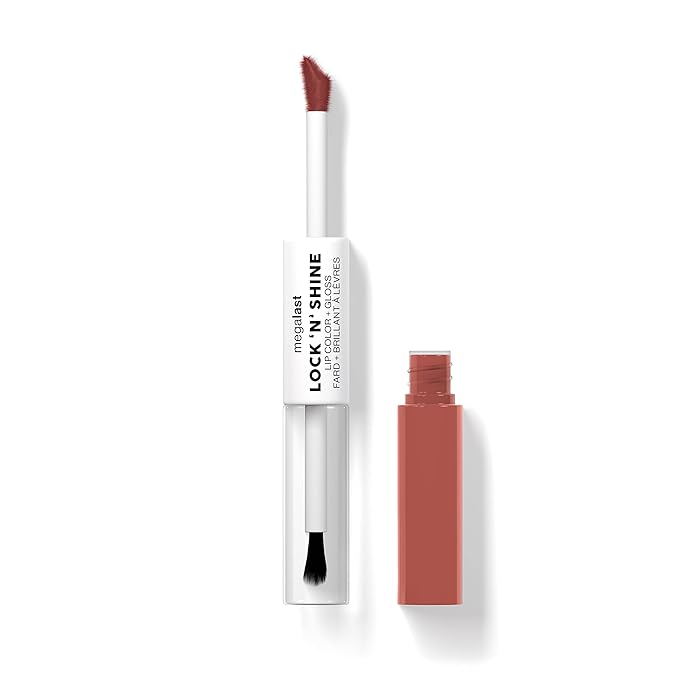 wet n wild Megalast Lock 'N' Shine Lip Color + Gloss Nude Illusion (Pack of 2)