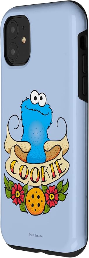 iPhone 11 Sesame Street Cookie Monster Cookie Tattoo Case
