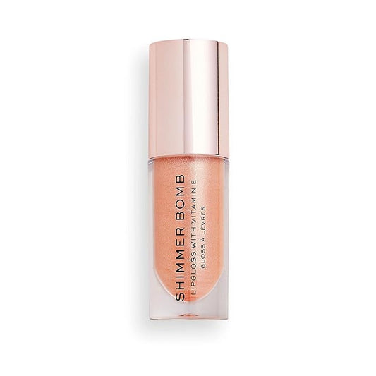 Makeup Revolution, Shimmer Bomb Lip Gloss, Infused With Vitamin E, Shimmery Finish, Available In 6 Shades, Starlight, 4.5ml