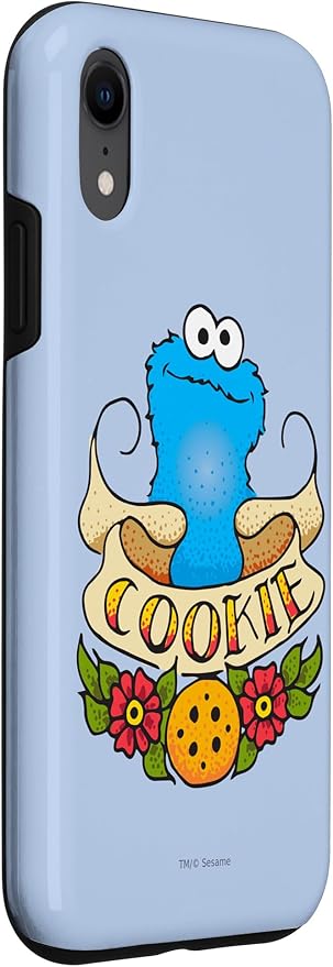 iPhone XR Sesame Street Cookie Monster Cookie Tattoo Case