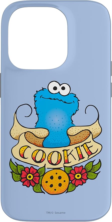 iPhone 14 Pro Sesame Street Cookie Monster Cookie Tattoo Case