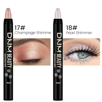 evpct 2Pcs Cream Eyeshadow Brightener Sticks Set for Eyes Waterproof, Champagne Shimmer & Pearl Shimmer Matte Metallic Eye shadow Stick Pencil Pen Bulk sombras en crema para ojos 17 +18