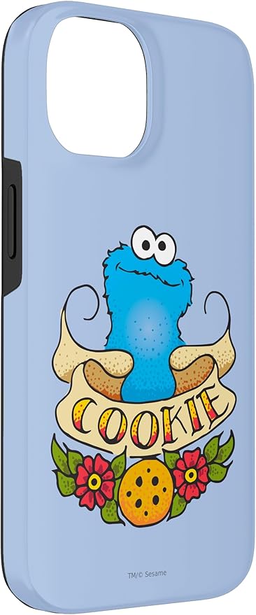 iPhone 14 Sesame Street Cookie Monster Cookie Tattoo Case