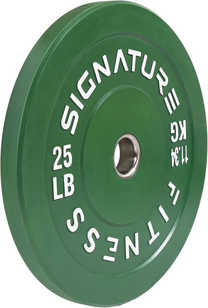Signature Fitness 2" Olympic Bumper Plate Weight Plates 25LB Single,