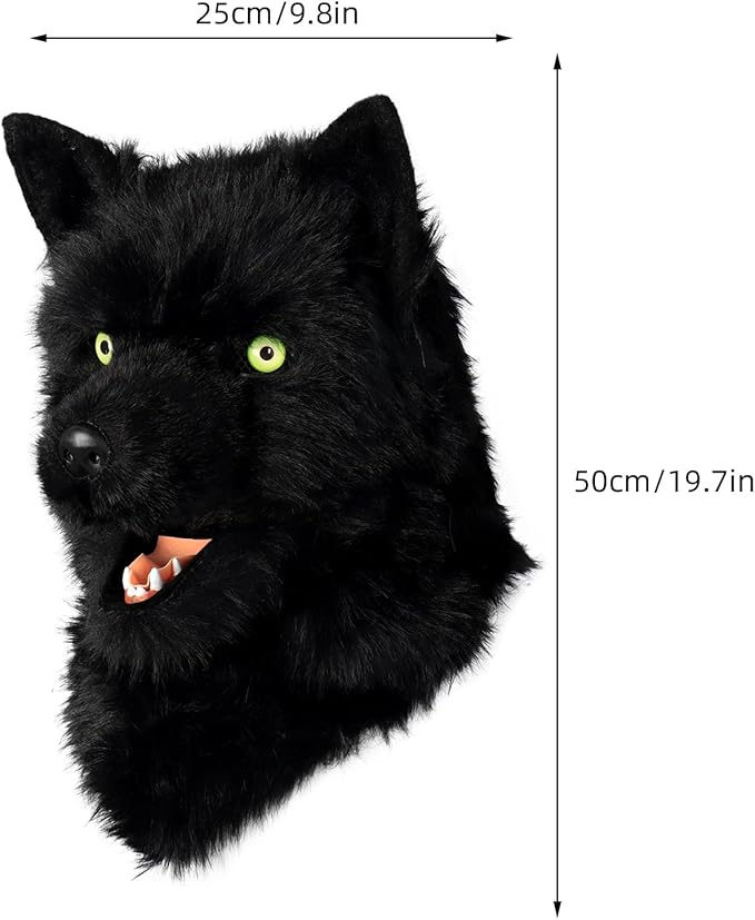 HAOAN Furry Dog Mask Animal Wolf Full Head for Halloween Fancy Dress Party Cosplay Costume Women Men