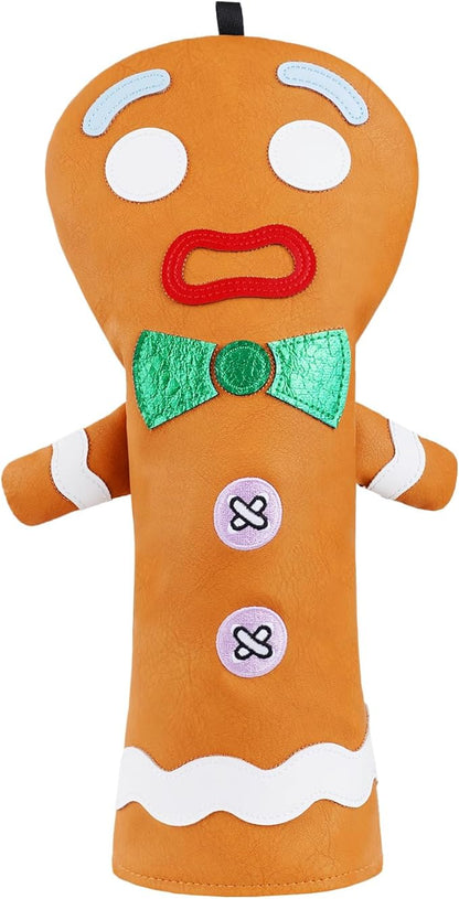 Funny Golf Club Head Cover Driver Headcover Fairway Wood Headcover Hybrid Club Head Cover Brown Monster Cookie