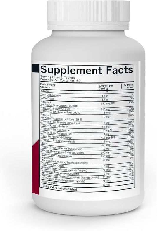 Kirkman - Children's Chewable Multivitamin & Mineral Wafers - 120 Tablets - Potent Broad Spectrum Vitamin/Mineral Supplement - with Coenzyme Q-10 (CoQ10) - Natural Mango Peach Flavor