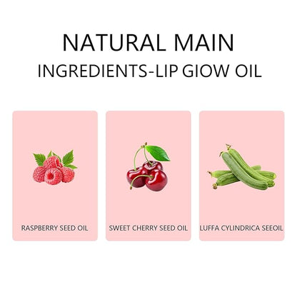 Hydrating Lip Glow Oil, Plumping Lip Gloss Transparent Lip Oil Tinted for Lip Care and Dry Lips, Non Sticky, Shiny and Moisturizing (02)