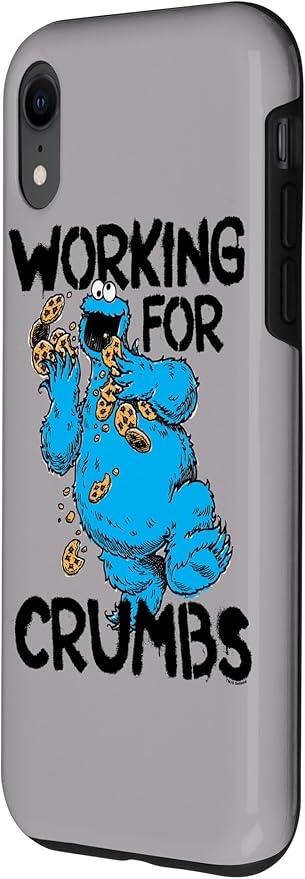 iPhone XR Sesame Street Cookie Monster Working for Crumbs Case