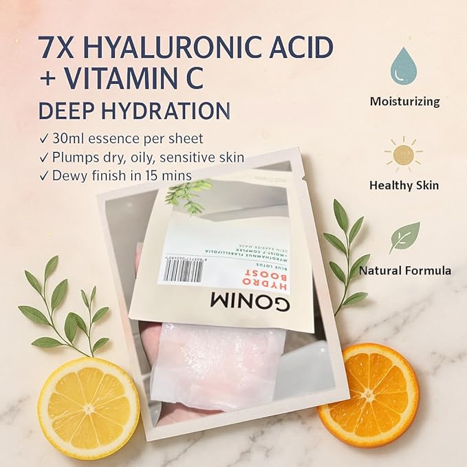 Face Mask Korean Skin Care with Hyaluronic Acid & Collagen Activation- Face Masks Skincare Hydration, Anti Aging & Moisturizing Sheet Mask for All Skin Korean Face Mask 15 Sheets