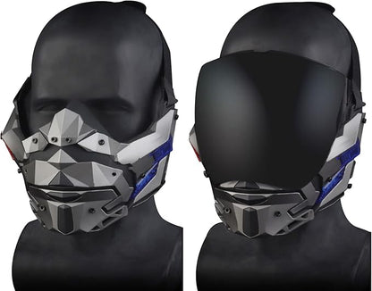 Punk Mask For Adults, Futuristic Mask, 2 Wearable Styles, Ideal For Cosplay Halloween Mask, Music Party