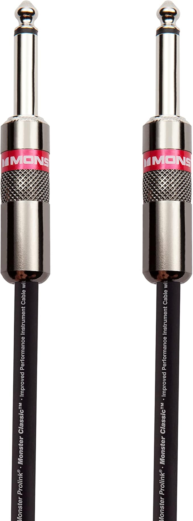 Monster Prolink Classic Instrument Guitar Cable - 21 ft Straight to Straight Instrument Cable. All Metal & Duraflex Outer Jacket. 90% Copper Braided Shield Monster Instrument Cable