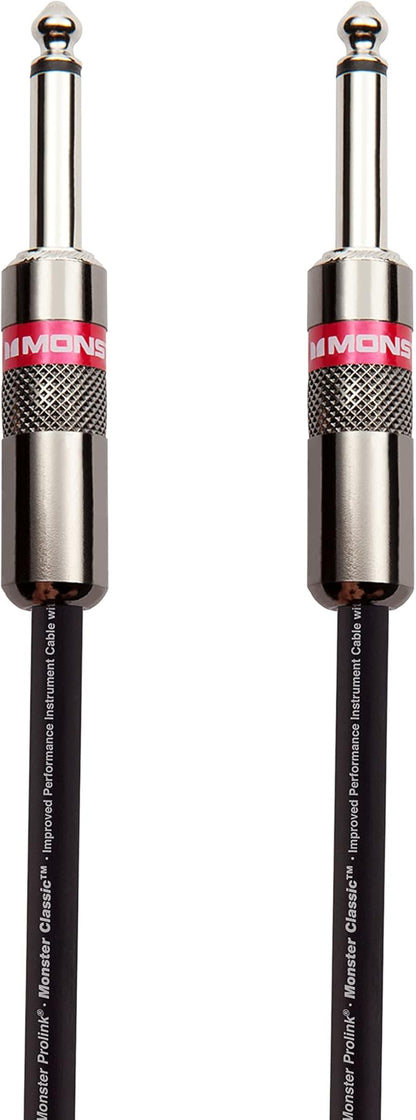 Monster Prolink Classic Instrument Guitar Cable - 21 ft Straight to Straight Instrument Cable. All Metal & Duraflex Outer Jacket. 90% Copper Braided Shield Monster Instrument Cable