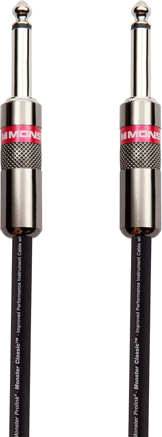Monster Prolink Classic Instrument Guitar Cable - 21 ft Straight to Straight Instrument Cable. All Metal & Duraflex Outer Jacket. 90% Copper Braided Shield Monster Instrument Cable