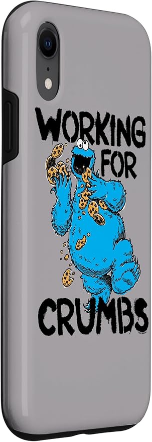 iPhone XR Sesame Street Cookie Monster Working for Crumbs Case