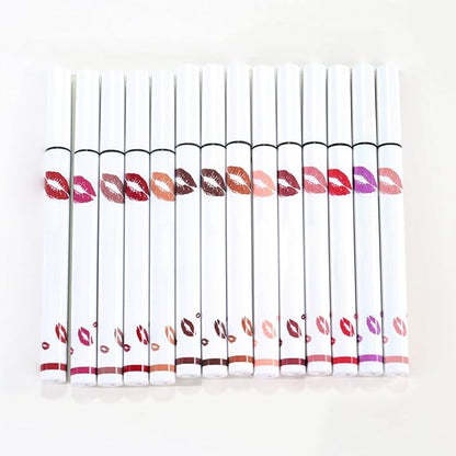 2Pcs Longwear Liquid Lip Liner Stain Marker Pen Set Long Lasting Waterproof, Pink Red Maroon Mauve Purple Matte 24 Hour Lip Liner and Lipstick Combo, Color Stay Lipliner All Day, Lip Stain peel off