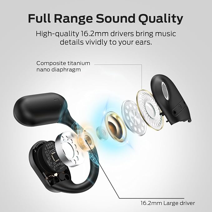 Monster Open Touch Pro 100 Wireless Earbuds With Touch Screen, TF Card Support, ENC Clear Talk, Multiple EQ Modes, Comfort Earhooks, IPX5, 30H Playback