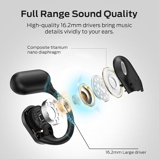 Monster Open Touch Pro 100 Wireless Earbuds With Touch Screen, TF Card Support, ENC Clear Talk, Multiple EQ Modes, Comfort Earhooks, IPX5, 30H Playback