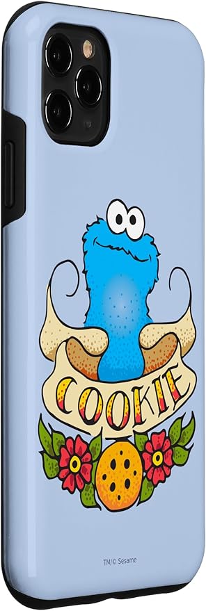 iPhone 11 Pro Max Sesame Street Cookie Monster Cookie Tattoo Case