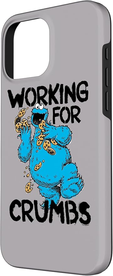 iPhone 16 Pro Max Sesame Street Cookie Monster Working for Crumbs Case