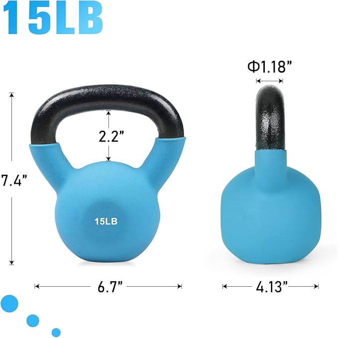 RitFit Neoprene Coated Solid Cast Iron Kettlebell 5 10 15 15 20 20 25 25 30 30 35 35 40 40 45 45 50 50 LB,