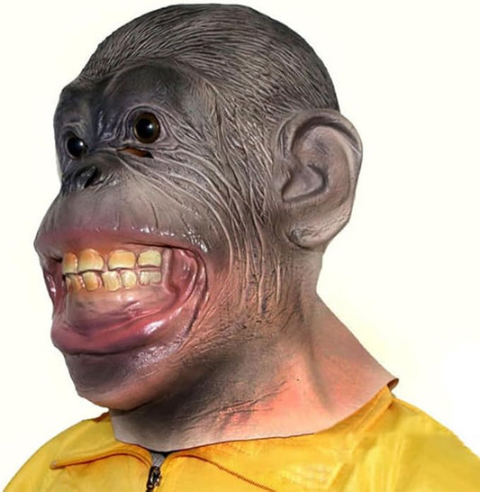 Realistic Monkey Mask Funny Gorilla Mask Costume Monkey Suit Halloween Animal Masks for Adults Cosplay