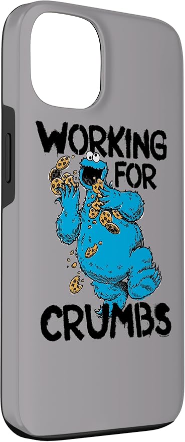 iPhone 13 Sesame Street Cookie Monster Working for Crumbs Case