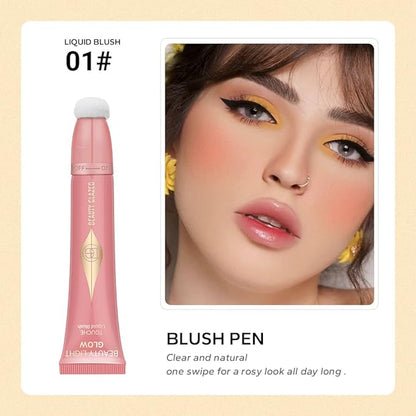 Liquid Contour+Highlighter Blush Stick+Liquid Blush Stick, Smooth Creamy (Contour+Blush#01+Highlighter #01)