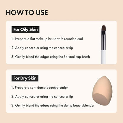 LUNA Long-Lasting Tip Concealer Cover-Fit (#04 Sand) Full 0.26 Fl Oz