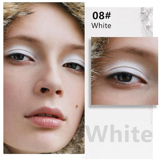 Kaely Pressed Single Eyeshadow Makeup, White Matte Highly Pigmented Monochrome Eye Shadow Palette, Waterproof Neutral Powde Mini Eyeshadow, sombras para ojos, Lightweight Blendable, 08