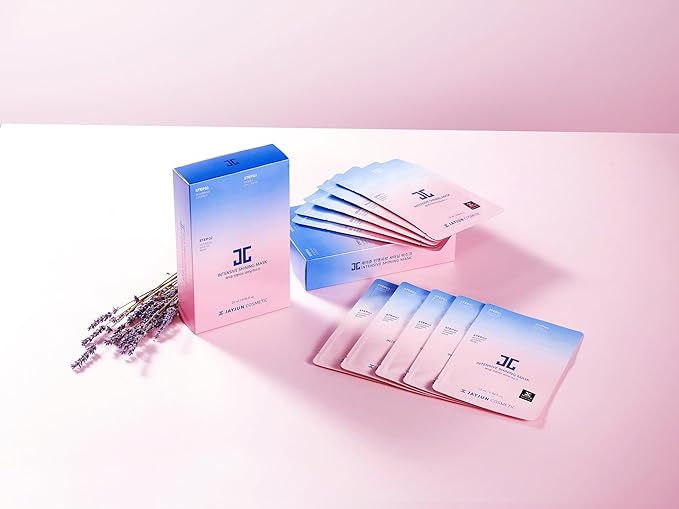 JAYJUN Official Intensive Shining Mask, Lavender Extract, Pack of 10 Sheets, 25ml, 0.84 fl. oz,Hydrating, Essence, Eye Cream, 3 Step