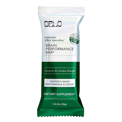 ORLO BRAIN PERFORMANCE BAR – Vegan Protein Bars for Brain & Energy Support – Focus & Memory, Pre & Post Workout Recovery – Gluten Free Snack with L-Theanine, Lions Mane, Spirulina & More (SINGLE BAR)