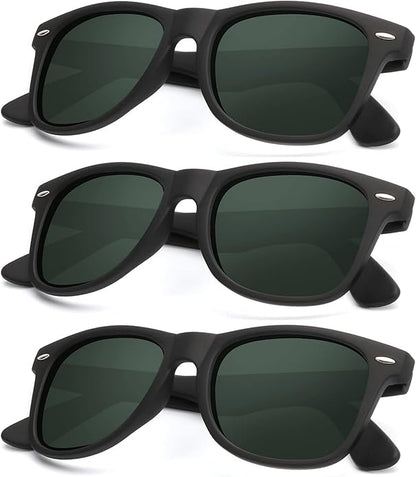 KALIYADI Polarized Sunglasses for Men and Women Matte Finish Sun glasses Color Mirror Lens UV Blocking (3 Pack)