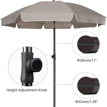 AMMSUN Patio Umbrella, 6.5 ft Outdoor Table Umbrella with Tilt Steel Pole, UPF50+ Protection, Great for Outdoor Garden Backyard, Beige
