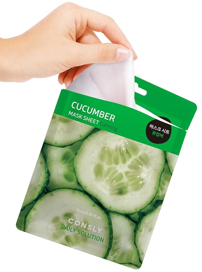 CONSLY_Daily Solution Face Mask Set – 12 Hydrating, Firming & Brightening Sheet Masks – Infused with Collagen, Snail Mucin, Hyaluronic Acid & Natural Extracts for Anti-Aging & Glowing Skin
