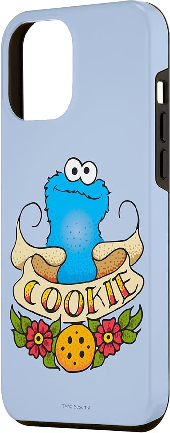 iPhone 12 Pro Max Sesame Street Cookie Monster Cookie Tattoo Case