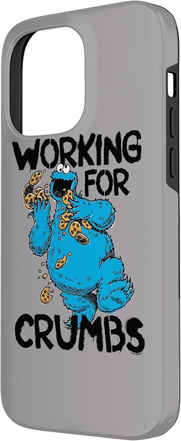 iPhone 14 Pro Max Sesame Street Cookie Monster Working for Crumbs Case