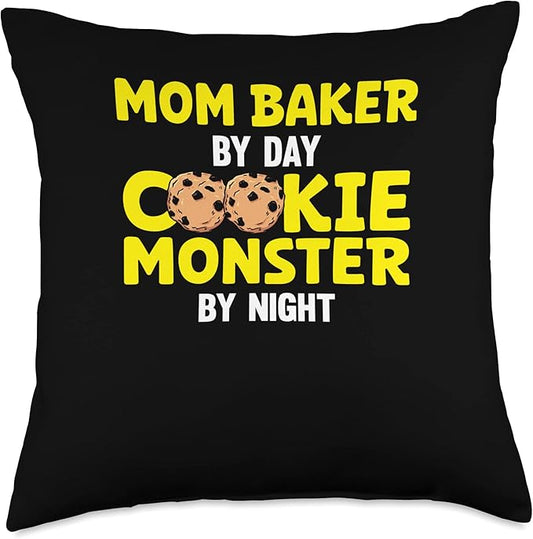 Mom Baker By Day Cookie Monster By Night Throw Pillow