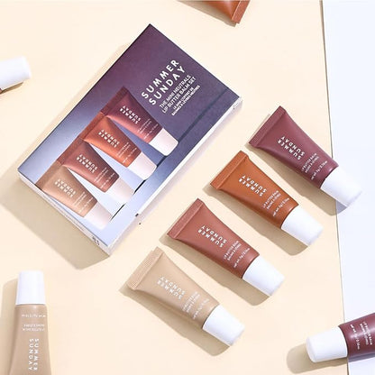 Mini Lip Butter Lip Gloss set, Smooth, Hydrating, Non-Sticky Lip Gloss for Soft and Supple Lips, Perfect for Travel & Gifts (Set B, S)