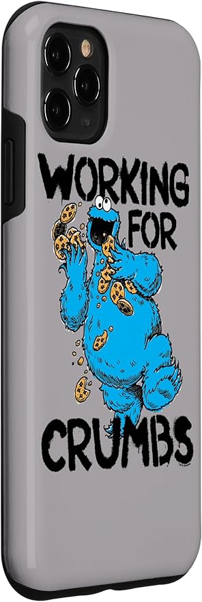 iPhone 11 Pro Max Sesame Street Cookie Monster Working for Crumbs Case