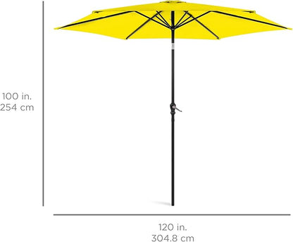 Best Choice Products 10ft Outdoor Table Compatible Steel Polyester Market Patio Umbrella w/Crank and Easy Push Button Tilt - Yellow