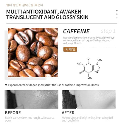 DEleventh Korea Caffeine Face Serum 37ml / Anti-Aging & Anti-Oxidation, Repair and Rejuvenate for Youthful Beauty, Improve Skin Luster, Lock Moisture, Fade Fine Lines, Relieve and Revitalize Your Skin