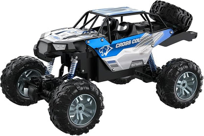 DEERC Large 1:8 Scale Monster Truck for Adults and Boys, Upgraded Remote Control Car with Realistic Sound, 4WD All Terrain RC Toy with 2 Batteries for 80 Minutes Play
