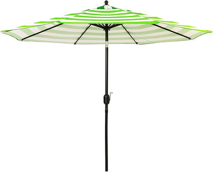 Sunnyglade 9' Patio Umbrella Outdoor Table Umbrella with 8 Sturdy Ribs (Grass Green and White)
