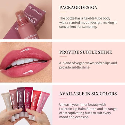 Tinted Lip Butter Balm - Tinted Moisture Gel Lip Gloss | Hydrating Glow Tinted Lip Care | Tinted Lip Stain (Cherry, 05)