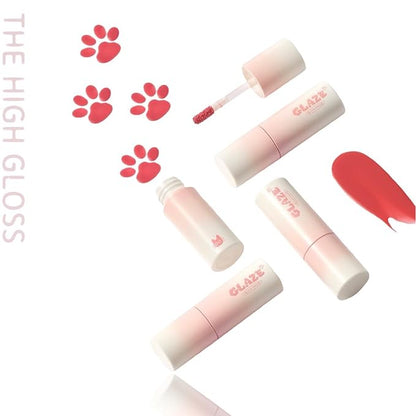 Chewy Lip Glaze, High Shine Lip Gloss, Korean Beauty (GZ07 Cinnamon Latte, 3.5 grams)