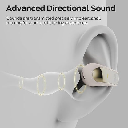 Monster Open Ear AC228 Wireless Headphones, Clip-On Earbuds, Adaptive Comfort, Immersive Audio, Bluetooth 6.0 Open Ear Earbuds with ENC Clear Call, 30H Playtime, IPX5 Water Resistant for Sport, White