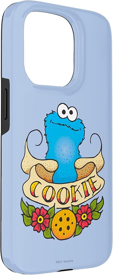 iPhone 15 Pro Sesame Street Cookie Monster Cookie Tattoo Case